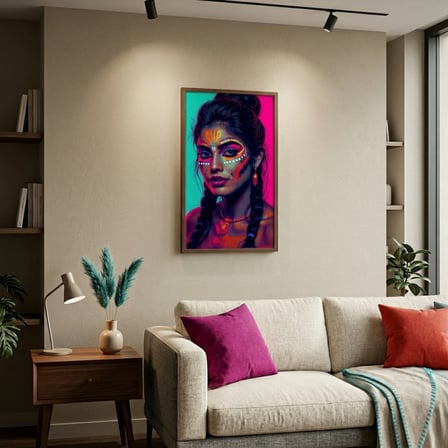 Neon Yüzler– Pop Art Kadın Portre Serisi 08 (Canlı Renkler ve Asi Duruş)