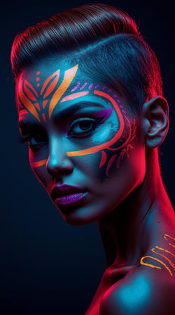 Neon Yüzler– Pop Art Kadın Portre Serisi 10 (Canlı Renkler ve Asi Duruş)