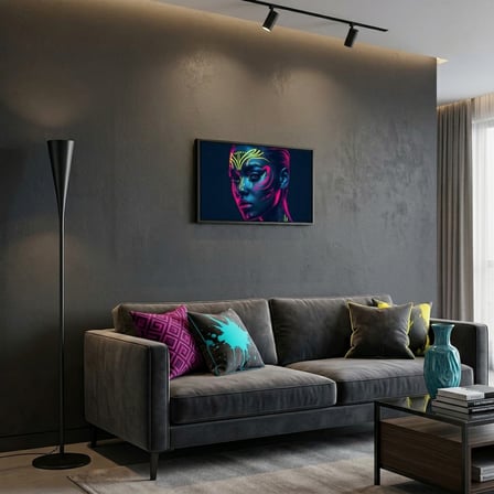 Neon Yüzler– Pop Art Kadın Portre Serisi 13 (Canlı Renkler ve Asi Duruş)