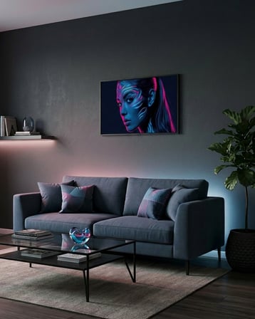 Neon Yüzler– Pop Art Kadın Portre Serisi 20 (Canlı Renkler ve Asi Duruş)