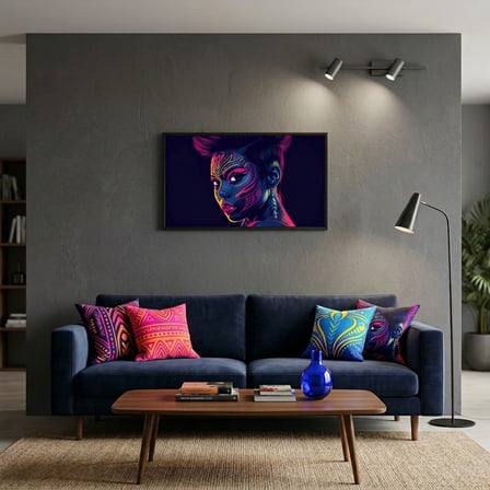 Neon Yüzler– Pop Art Kadın Portre Serisi 22 (Canlı Renkler ve Asi Duruş)