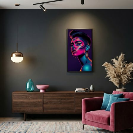 Neon Yüzler– Pop Art Kadın Portre Serisi 26 (Canlı Renkler ve Asi Duruş)