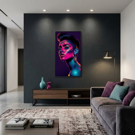 Neon Yüzler– Pop Art Kadın Portre Serisi 26 (Canlı Renkler ve Asi Duruş)