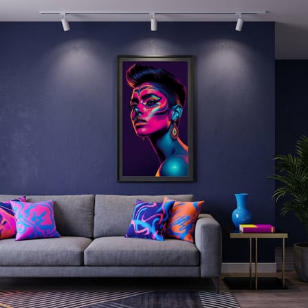 Neon Yüzler– Pop Art Kadın Portre Serisi 26 (Canlı Renkler ve Asi Duruş)