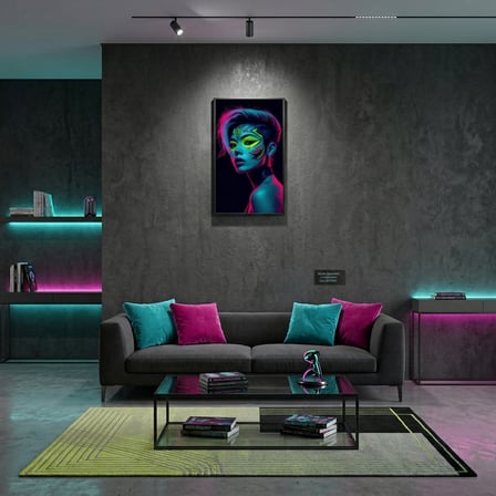 Neon Yüzler– Pop Art Kadın Portre Serisi 30 (Canlı Renkler ve Asi Duruş)