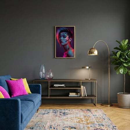 Neon Yüzler– Pop Art Kadın Portre Serisi 34 (Canlı Renkler ve Asi Duruş)