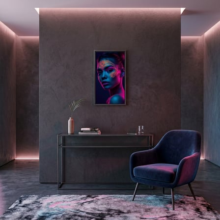 Neon Yüzler– Pop Art Kadın Portre Serisi 35 (Canlı Renkler ve Asi Duruş)