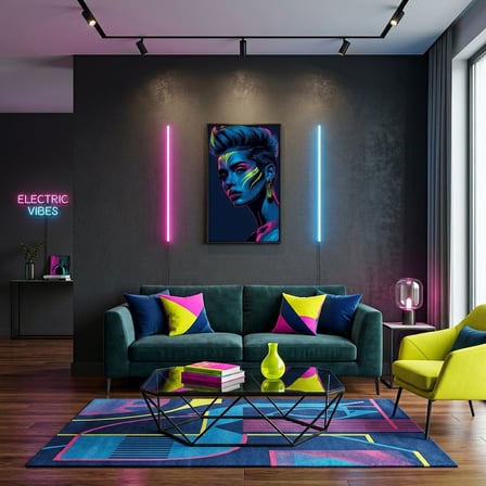 Neon Yüzler– Pop Art Kadın Portre Serisi 36 (Canlı Renkler ve Asi Duruş)