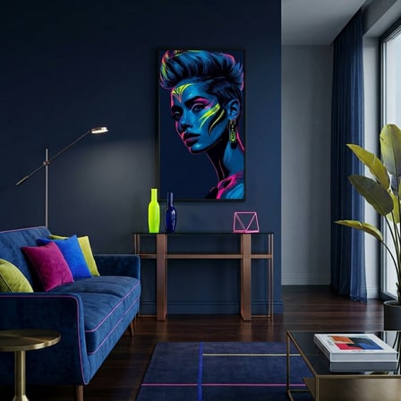 Neon Yüzler– Pop Art Kadın Portre Serisi 36 (Canlı Renkler ve Asi Duruş)