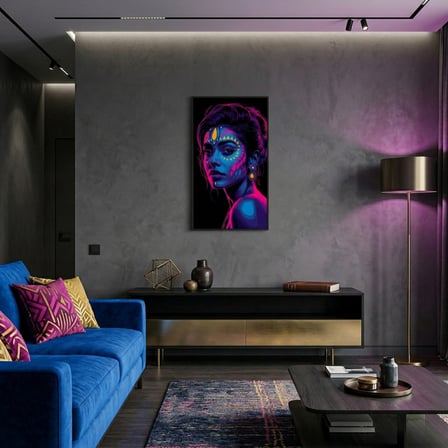 Neon Yüzler– Pop Art Kadın Portre Serisi 38 (Canlı Renkler ve Asi Duruş)