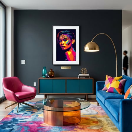 Neon Yüzler– Pop Art Kadın Portre Serisi 39 (Canlı Renkler ve Asi Duruş)