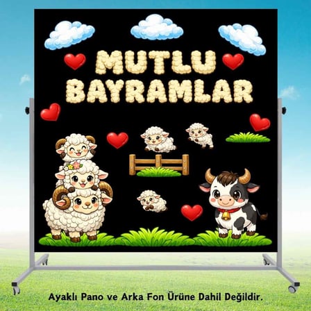 Kurban Bayramı Temalı Okul Panosu Figür Seti | Hazır Kesim Sınıf Süsü