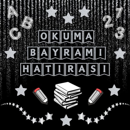 Okuma Bayramı Hatıra Fotoğrafı Panosu PVC Vinil Pano Süsü 160x160 cm | Tek Parça 01