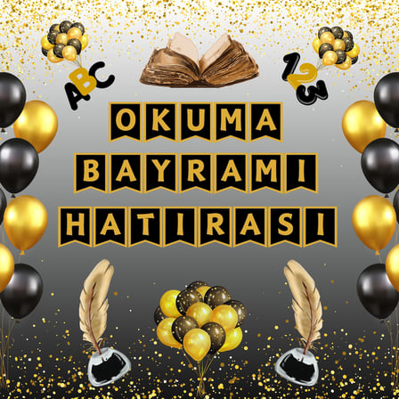 Okuma Bayramı Hatıra Fotoğrafı Panosu PVC Vinil Pano Süsü 160x160 cm | Tek Parça 02
