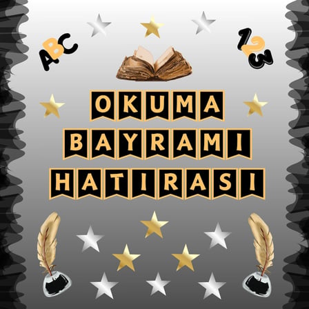 Okuma Bayramı Hatıra Fotoğrafı Panosu PVC Vinil Pano Süsü 160x160 cm | Tek Parça 04