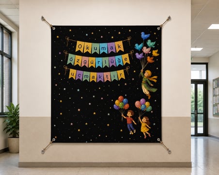 Okuma Bayramı Hatıra Fotoğrafı Panosu PVC Vinil Pano Süsü 160 x 200 cm | Tek Parça