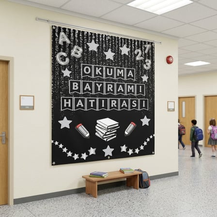 Okuma Bayramı Hatıra Fotoğrafı Panosu PVC Vinil Pano Süsü 160 x 200 cm | Tek Parça 02