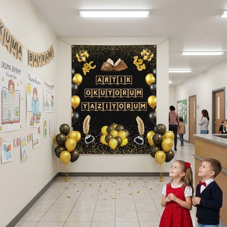 Okuma Bayramı Hatıra Fotoğrafı Panosu PVC Vinil Pano Süsü 160 x 200 cm | Tek Parça 03