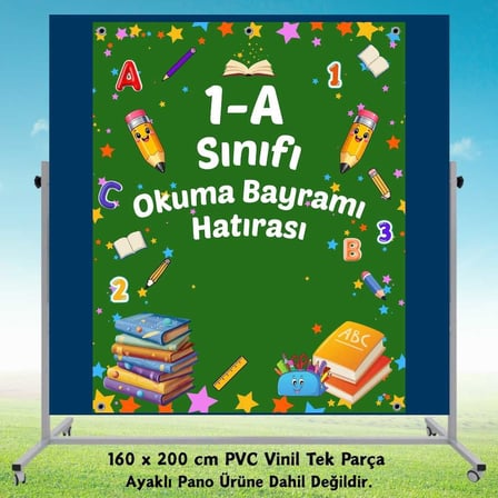 Okuma Bayramı Hatıra Fotoğrafı Panosu PVC Vinil Pano Süsü 160 x 200 cm | Tek Parça 07