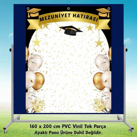Mezuniyet Hatırası Hatıra Fotoğrafı PVC Vinil Afiş 160 x 200 cm | Tek Parça