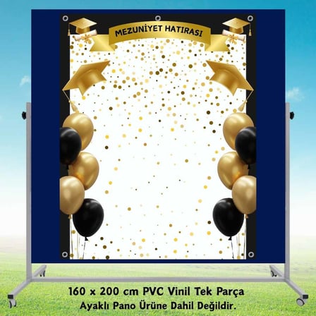 Mezuniyet Hatırası Hatıra Fotoğrafı PVC Vinil Afiş 160 x 200 cm | Tek Parça 01