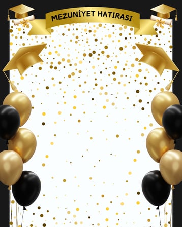 Mezuniyet Hatırası Hatıra Fotoğrafı PVC Vinil Afiş 160 x 200 cm | Tek Parça 01