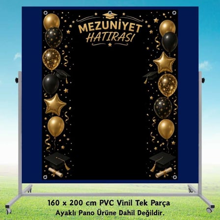 Mezuniyet Hatırası Hatıra Fotoğrafı PVC Vinil Afiş 160 x 200 cm | Tek Parça  03