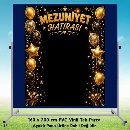 Mezuniyet Hatırası Hatıra Fotoğrafı PVC Vinil Afiş 160 x 200 cm | Tek Parça  05