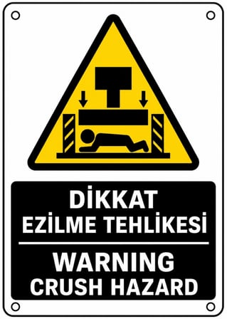 DİKKAT EZİLME TEHLİKESİ 50X70CM PVC ISG LEVHA
