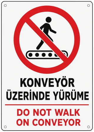 KONVEYÖR ÜZERİNDE YÜRÜME 35X50CM PVC ISG LEVHA