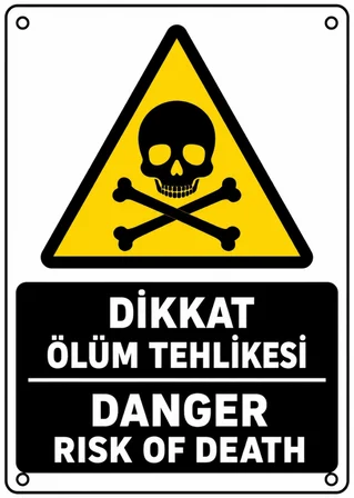 DİKKAT ÖLÜM TEHLİKESİ 35X50CM PVC ISG LEVHA