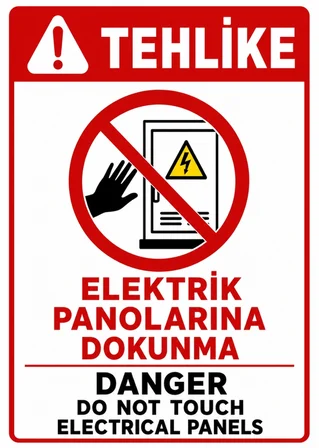 ELEKTRİK PANOLARINA DOKUNMA 35X50CM PVC ISG LEVHA