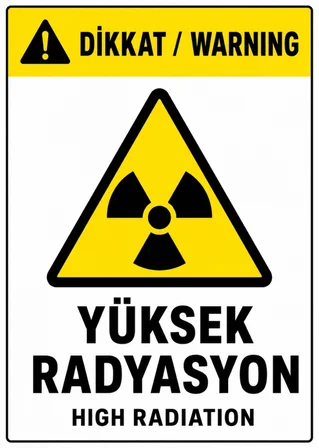 DİKKAT YÜKSEK RADYASYON 35X50CM PVC ISG LEVHA