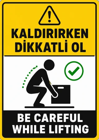 KALDIRIRKEN DİKKATLİ OL 35X50CM PVC ISG LEVHA