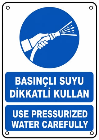 BASINÇLI SUYU DİKKATLİ KULLAN 35X50CM PVC ISG LEVHA