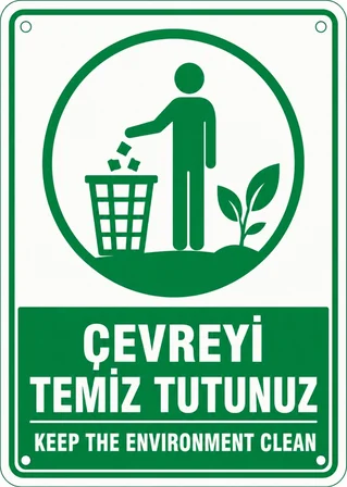 ÇEVREYİ TEMİZ TUTUNUZ 35X50CM PVC ISG LEVHA