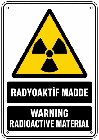 RADYOAKTİF MADDE 35X50CM PVC ISG LEVHA