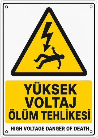 YÜKSEK VOLTAJ ÖLÜM TEHLİKESİ 35X50CM PVC ISG LEVHA