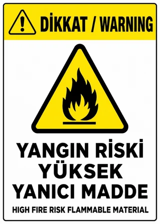 YANGIN RİSKİ YÜKSEK YANICI MADDE 35X50CM PVC ISG LEVHA