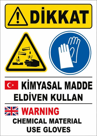 KİMYASAL MADDE ELDİVEN KULLAN 21X30CM PVC ISG LEVHA