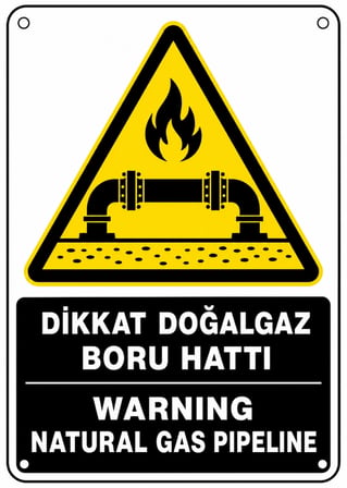 DİKKAT DOĞALGAZ BORU HATTI 21X30CM PVC ISG LEVHA