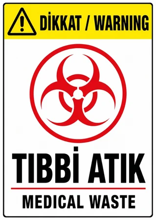 DİKKAT TIBBİ ATIK 21X30CM PVC ISG LEVHA
