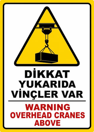DİKKAT YUKARIDA VİNÇLER VAR 21X30CM PVC ISG LEVHA
