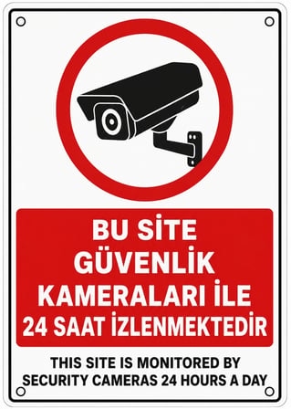 BU SİTE GÜVENLİK KAMERALARI İLE 24 SAAT İZLENMEKTEDİR 21X30CM PVC ISG LEVHA