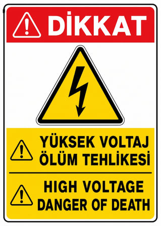 YÜKSEK VOLTAJ ÖLÜM TEHLİKESİ 21X30CM PVC ISG LEVHA