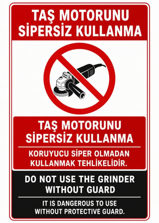 TAŞ MOTORUNU SİPERSİZ KULLANMA 21X30CM PVC ISG LEVHA