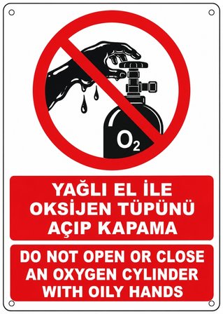YAĞLI EL İLE OKSİJEN TÜPÜNÜ AÇIP KAPAMA 21X30CM PVC ISG LEVHA