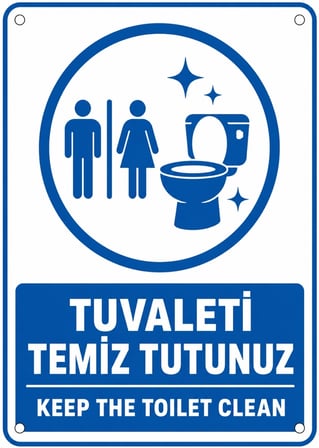 TUVALETİ TEMİZ TUTUNUZ 21X30CM PVC ISG LEVHA