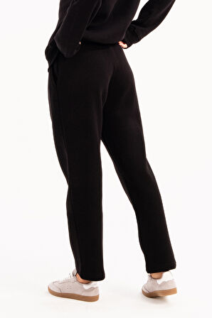 JUSTEVER Rahat Fit Şardonlu İçi Polarlı Gri Kadın Eşofman Altı Pantolon - Echo