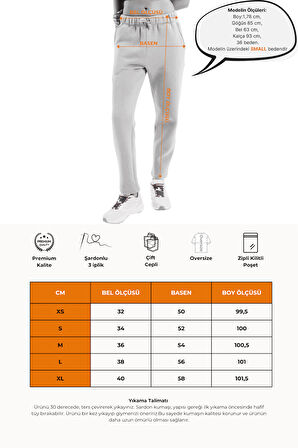 JUSTEVER Rahat Fit Şardonlu İçi Polarlı Gri Kadın Eşofman Altı Pantolon - Echo